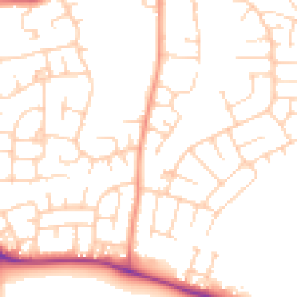 Daytime road noise heatmap for LS25 2QH