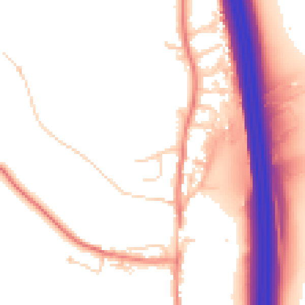 Daytime road noise heatmap for LS25 3AY