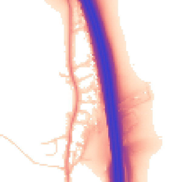 Daytime road noise heatmap for LS25 3EN
