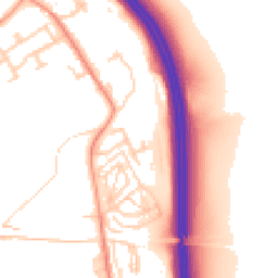 Daytime road noise heatmap for LS25 4EW