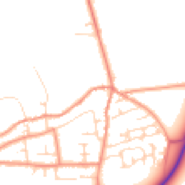 Daytime road noise heatmap for LS25 5AA