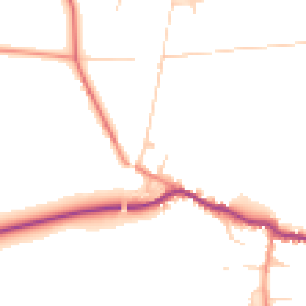 Daytime road noise heatmap for LS25 5DN