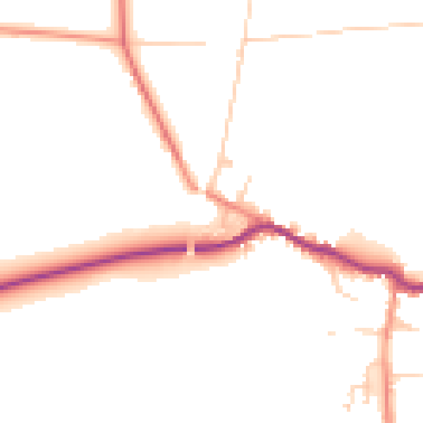 Daytime road noise heatmap for LS25 5FS