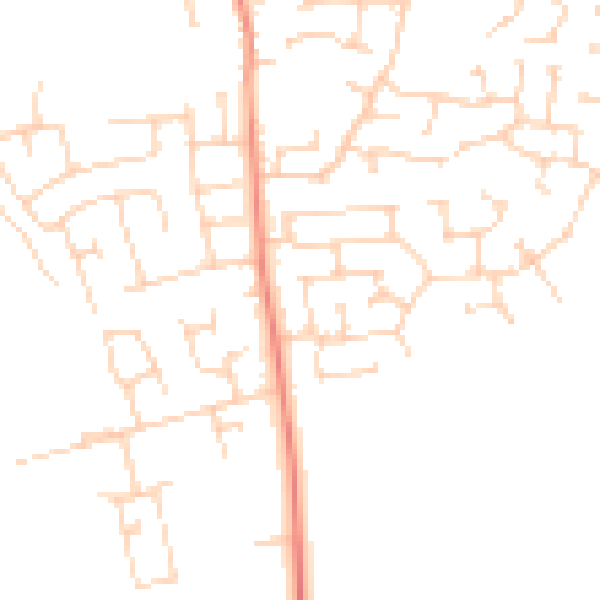 Daytime road noise heatmap for LS25 6FF