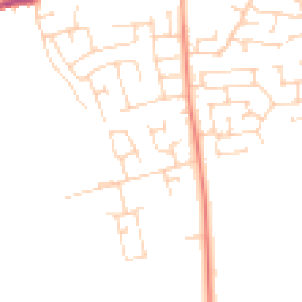 Daytime road noise heatmap for LS25 6HU