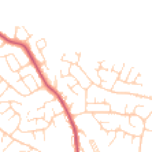 Daytime road noise heatmap for LS25 7RA