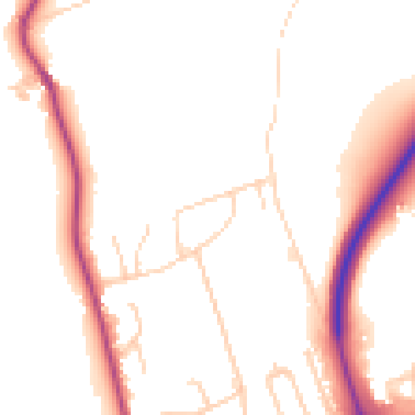 Daytime road noise heatmap for LS28 5AE