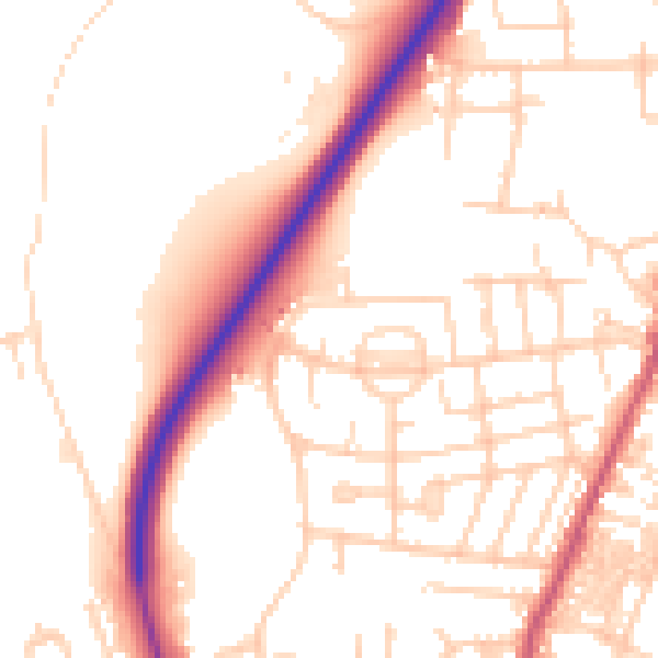 Daytime road noise heatmap for LS28 5HP
