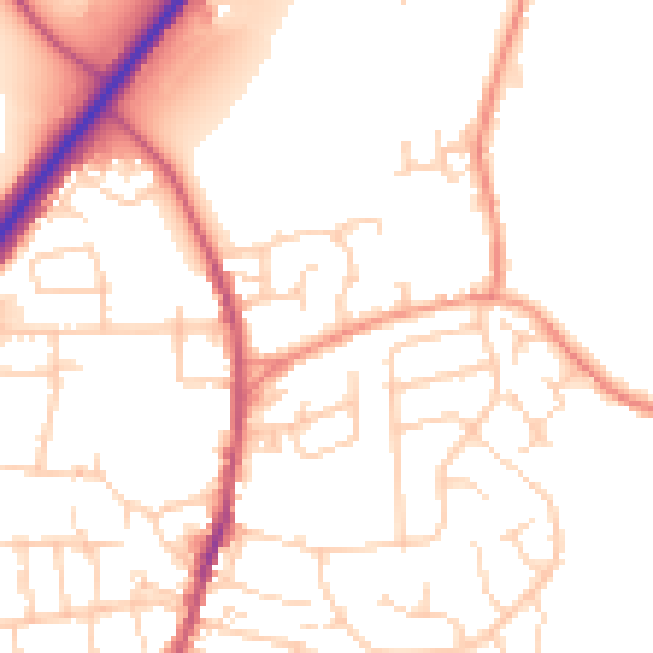 Daytime road noise heatmap for LS28 5LL