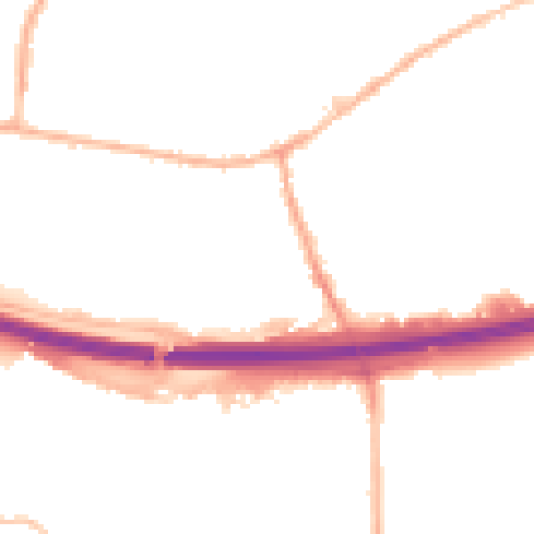 Night-time road noise heatmap for LS28 6AQ