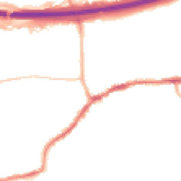 Night-time road noise heatmap for LS28 7DR