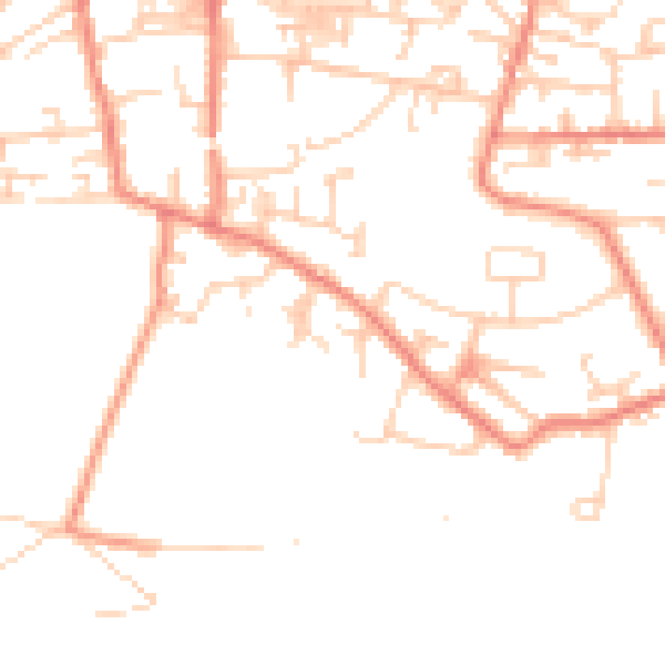 Daytime road noise heatmap for LS28 8QD