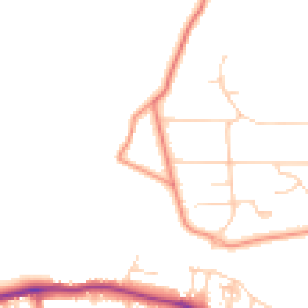 Daytime road noise heatmap for LS29 0AB