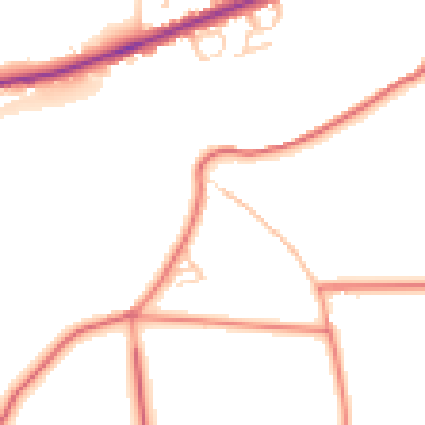 Daytime road noise heatmap for LS29 6BL