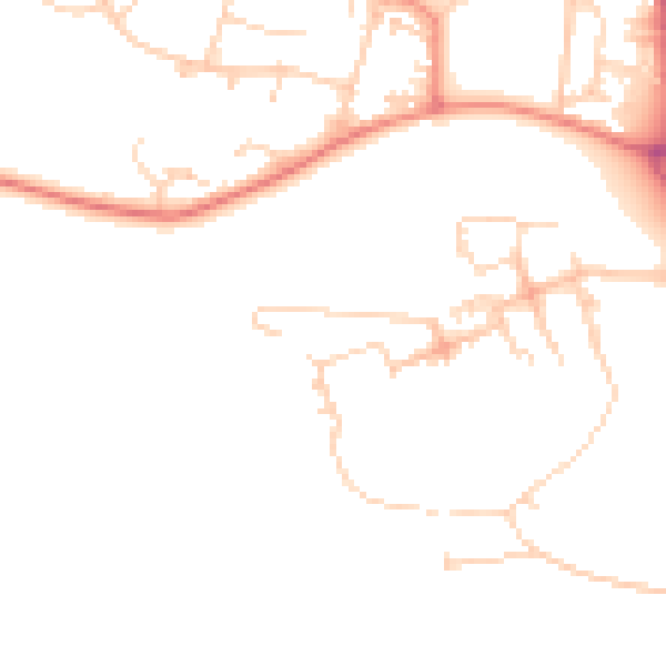 Daytime road noise heatmap for LS29 6FJ