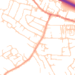 Daytime road noise heatmap for LS29 7NZ