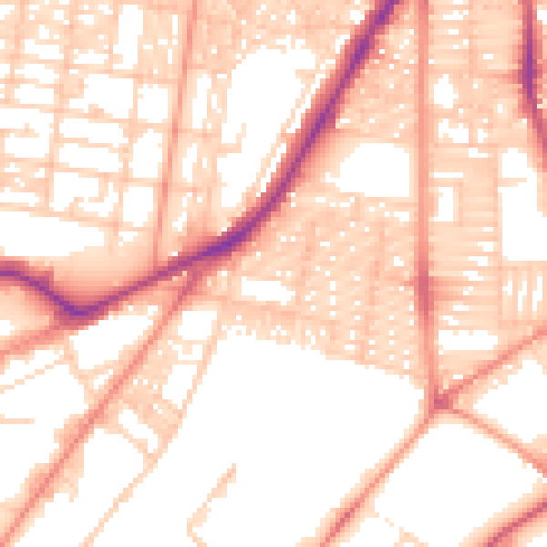 Daytime road noise heatmap for LS8 5LR