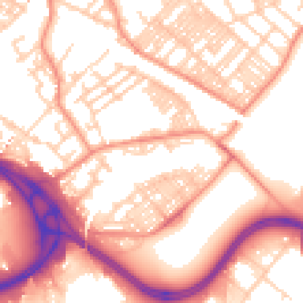 Daytime road noise heatmap for LS9 0AF
