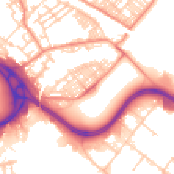 Daytime road noise heatmap for LS9 0BD
