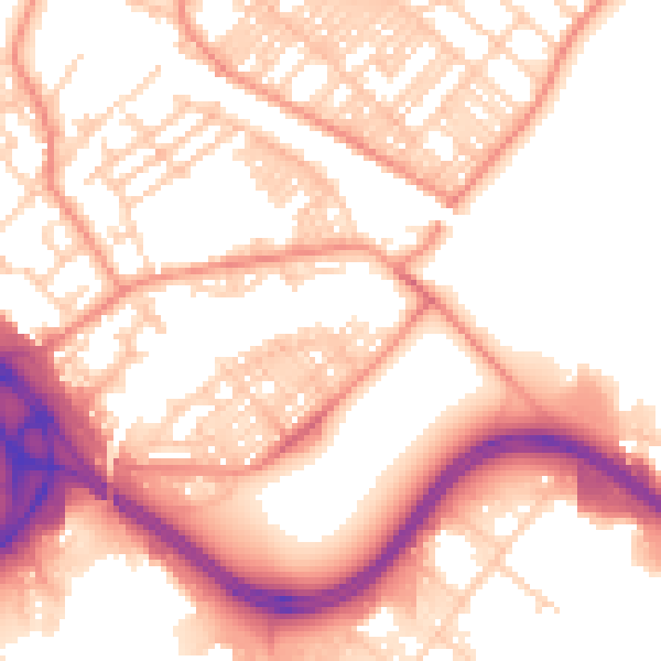 Daytime road noise heatmap for LS9 0BH