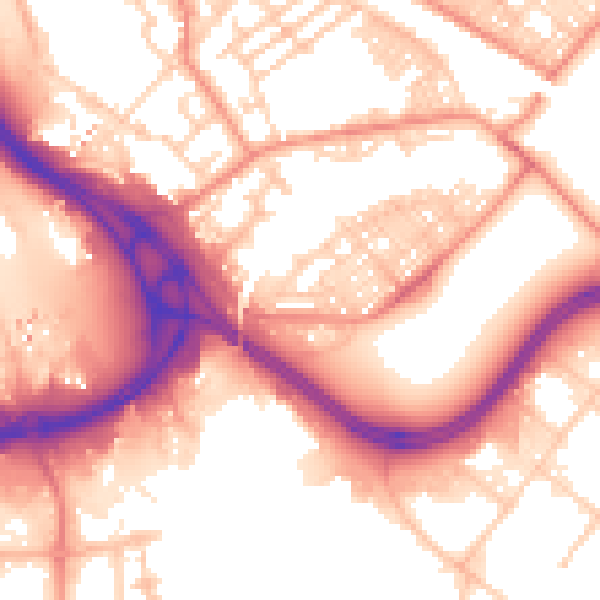 Daytime road noise heatmap for LS9 0DE