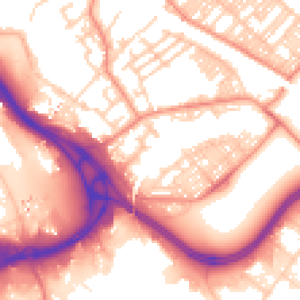 Daytime road noise heatmap for LS9 0SZ