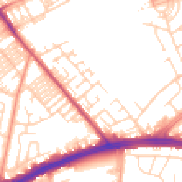 Daytime road noise heatmap for LS9 6LH