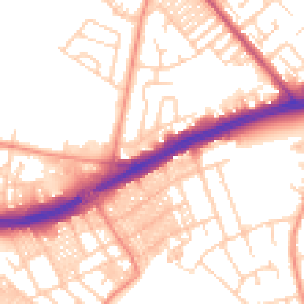 Daytime road noise heatmap for LS9 6TA