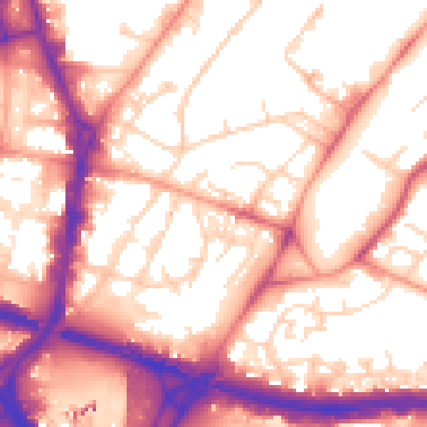 Daytime road noise heatmap for LS9 7JA