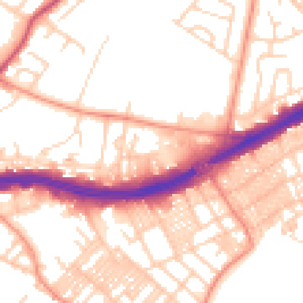 Daytime road noise heatmap for LS9 7QT