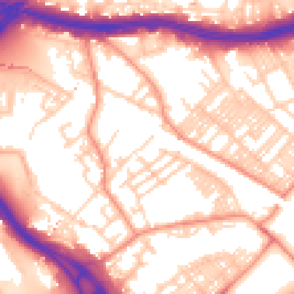 Daytime road noise heatmap for LS9 8NJ