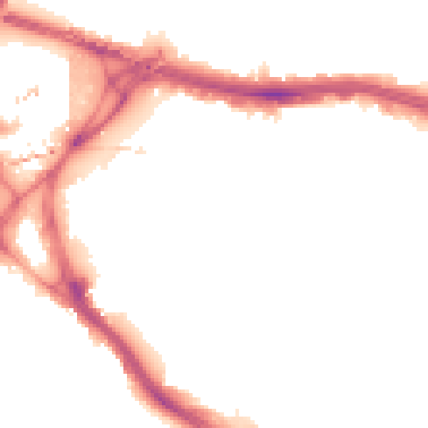 Night-time road noise heatmap for LS9 8PD