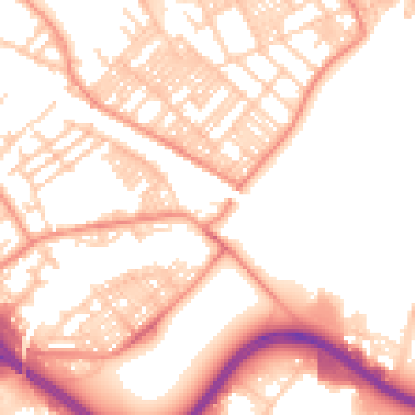 Daytime road noise heatmap for LS9 8QL
