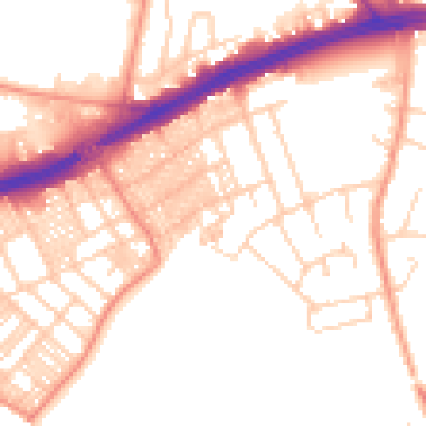 Daytime road noise heatmap for LS9 9DX
