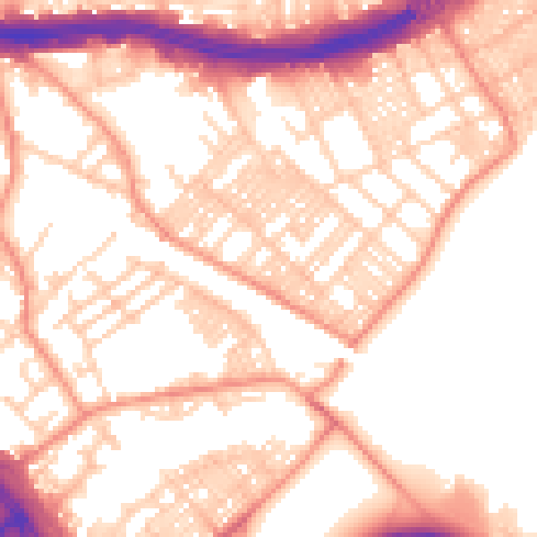 Daytime road noise heatmap for LS9 9JT