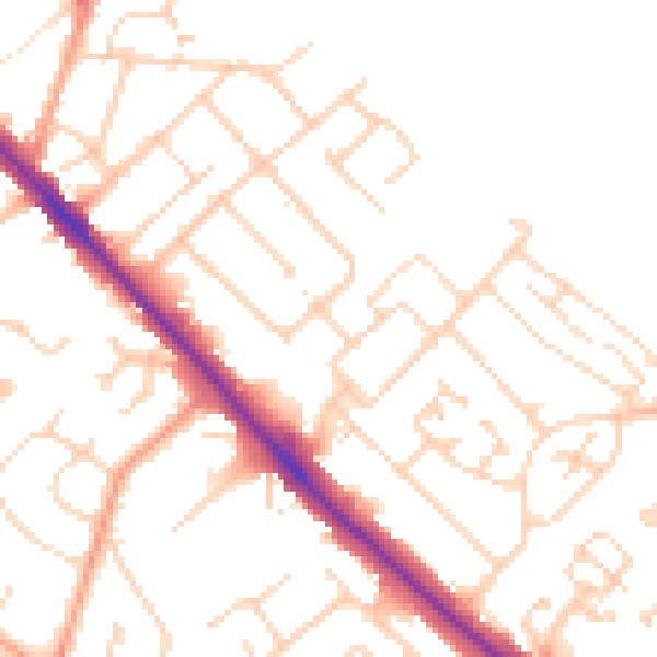 Daytime road noise heatmap for LU5 4AN