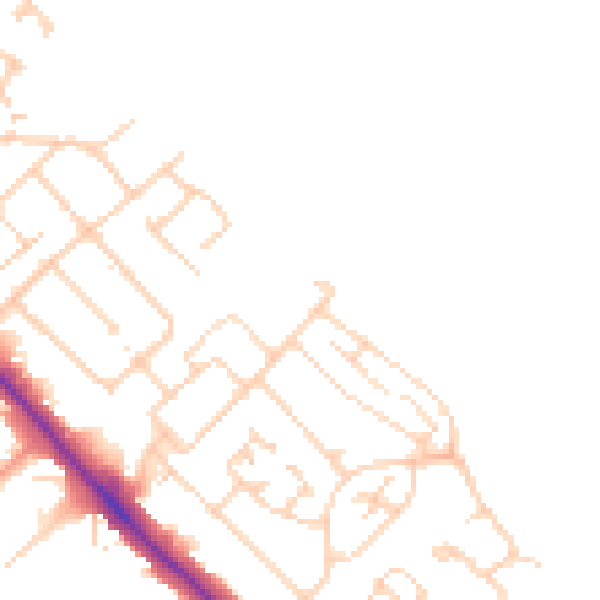 Daytime road noise heatmap for LU5 4AS