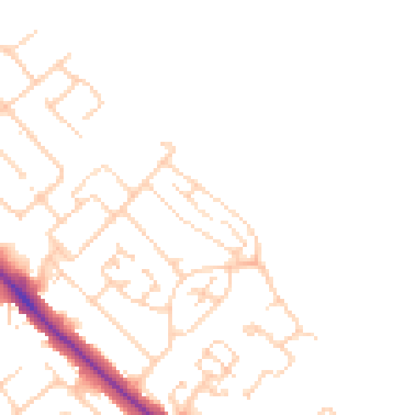 Daytime road noise heatmap for LU5 4AX