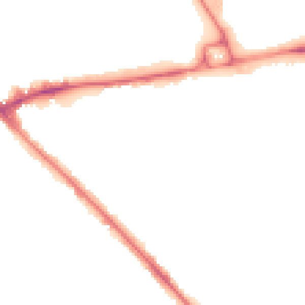 Night-time road noise heatmap for LU5 4BH