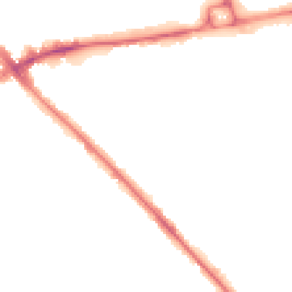 Night-time road noise heatmap for LU5 4BJ