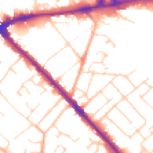 Daytime road noise heatmap for LU5 4BN