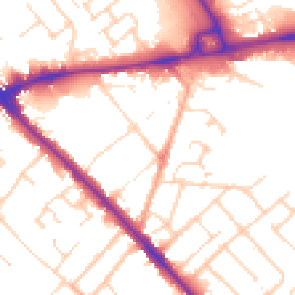 Daytime road noise heatmap for LU5 4BQ