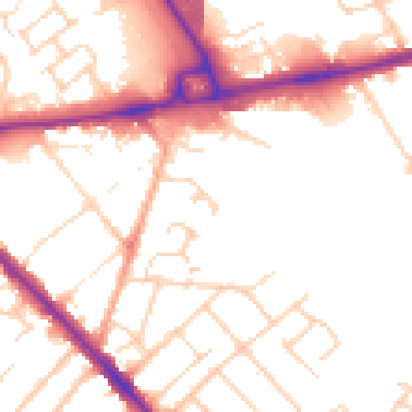 Daytime road noise heatmap for LU5 4DL