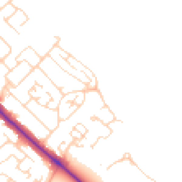 Daytime road noise heatmap for LU5 4EE