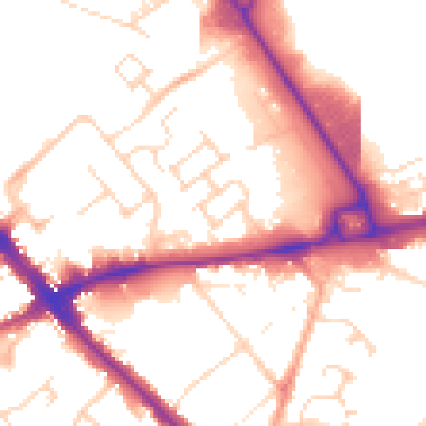 Daytime road noise heatmap for LU5 4FJ