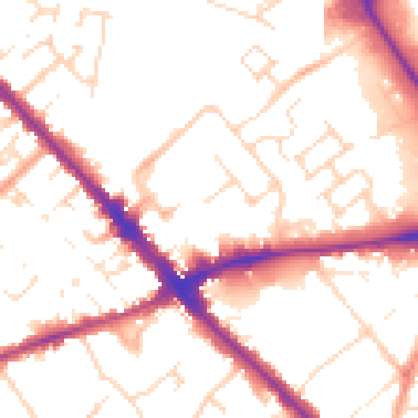 Daytime road noise heatmap for LU5 4HJ