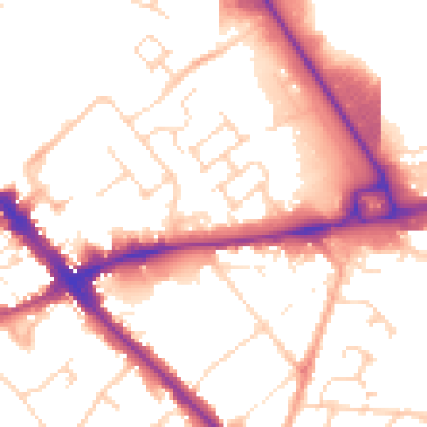Daytime road noise heatmap for LU5 4HL