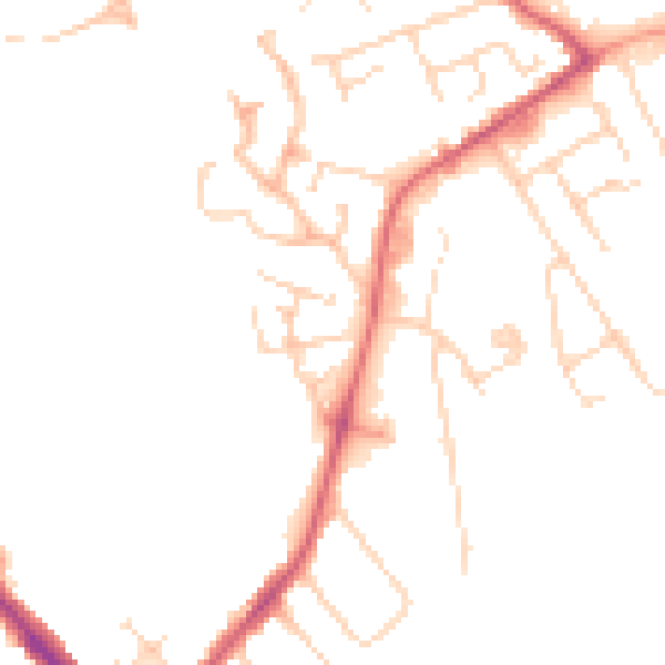 Daytime road noise heatmap for LU5 5AZ