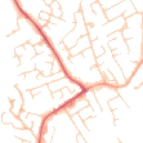 Daytime road noise heatmap for LU5 5DJ