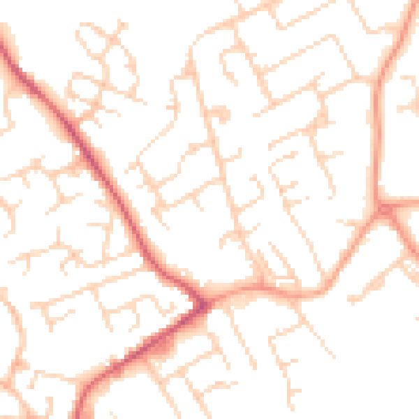 Daytime road noise heatmap for LU5 5HJ